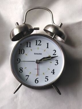 Silver Classic Twin Bell Alarm Clock